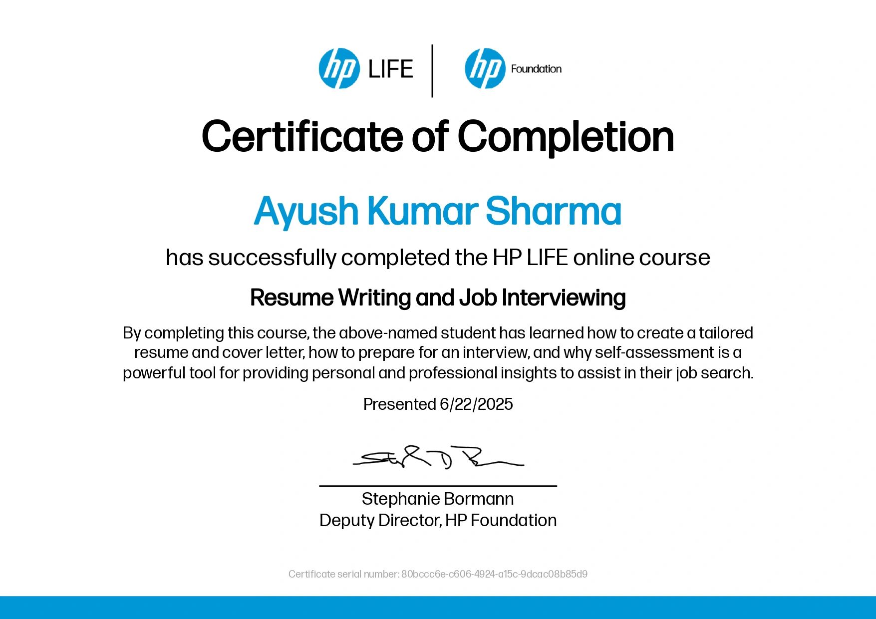 Resume & Interview Skills Certificate